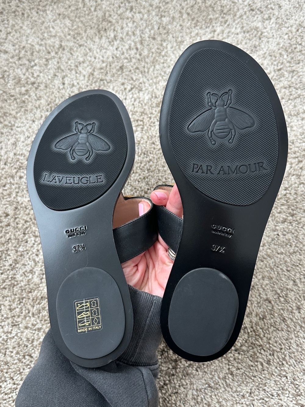 Gucci Black Leather Sandals - Picture 4 of 5